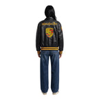 Porsche Vintage Leather Bomber Jacket - Black Edition