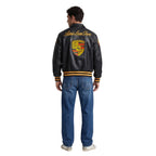 Porsche Vintage Leather Bomber Jacket - Black Edition