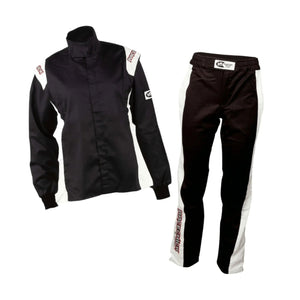 RACECHICK Fierce Women's Racing Suit | SFI 3.2A/1 - Black/White - Speedxcrafts