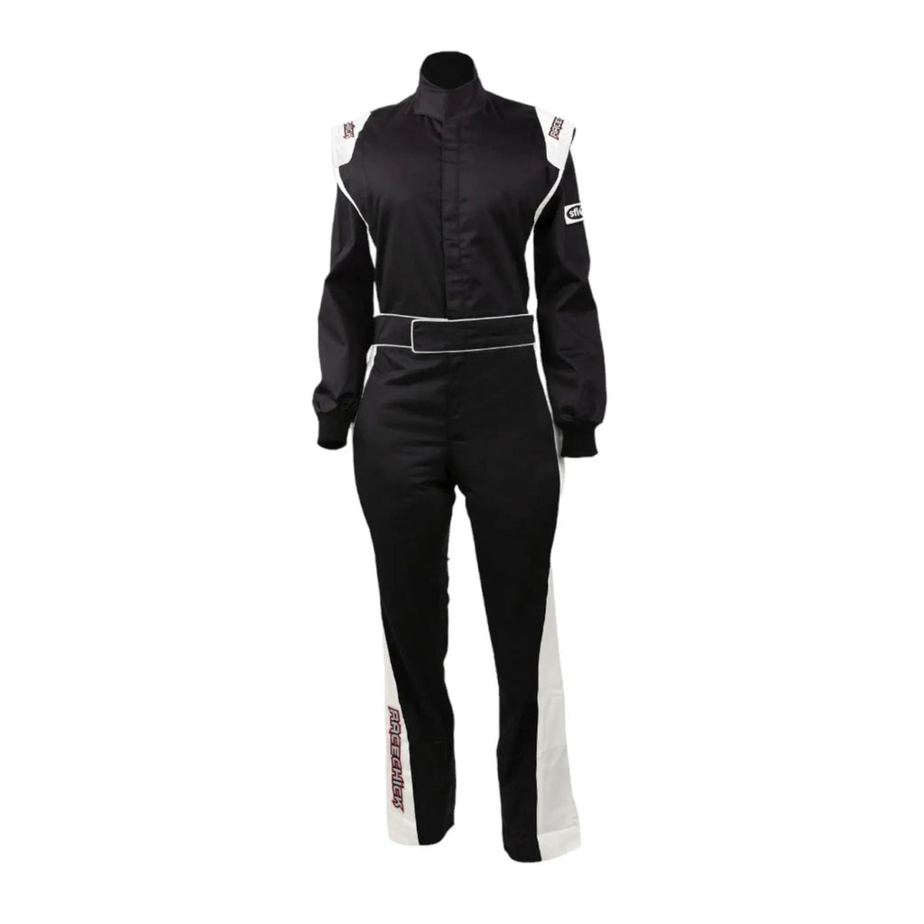 RACECHICK Fierce Women's Racing Suit | SFI 3.2A/1 - Black/White - Speedxcrafts