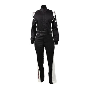 RACECHICK Fierce Women's Racing Suit | SFI 3.2A/1 - Black/White - Speedxcrafts