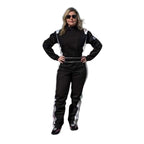 RACECHICK Fierce Women's Racing Suit | SFI 3.2A/1 - Black/White - Speedxcrafts