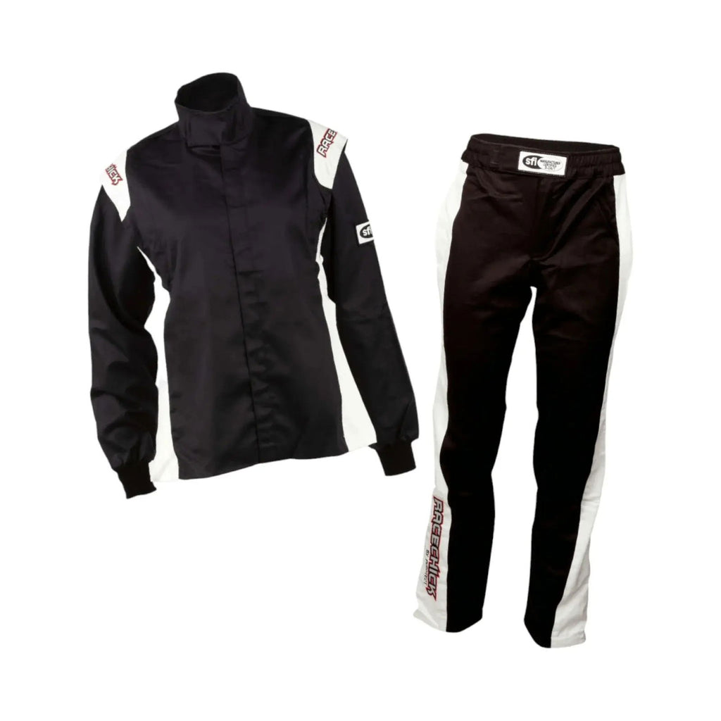 RACECHICK Fierce Women's Racing Suit | SFI 3.2A/5 - Black/White - Speedxcrafts