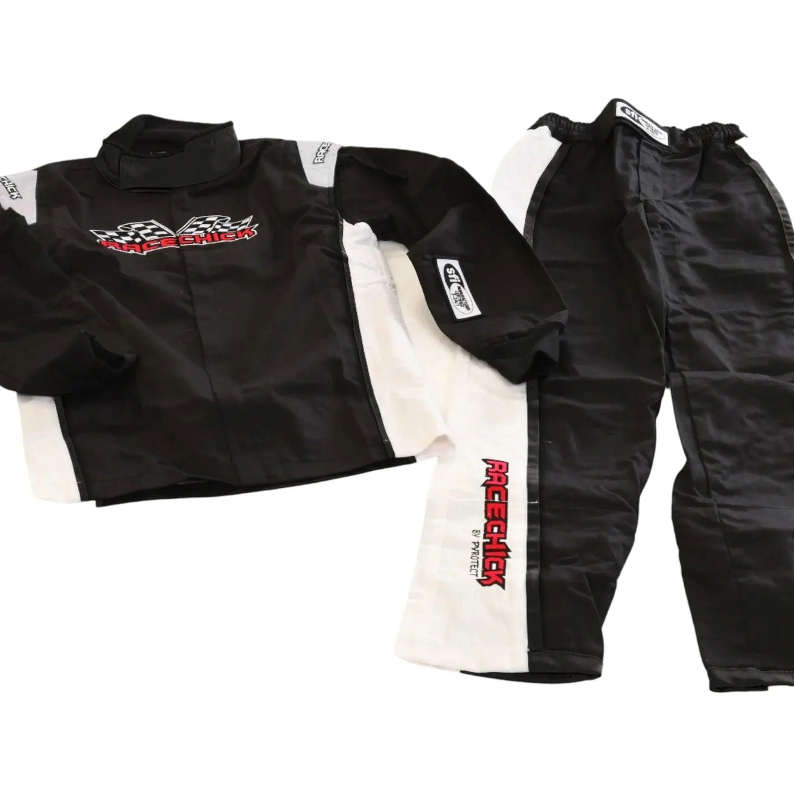 RACECHICK Fierce Women's Racing Suit | SFI 3.2A/5 - Black/White - Speedxcrafts