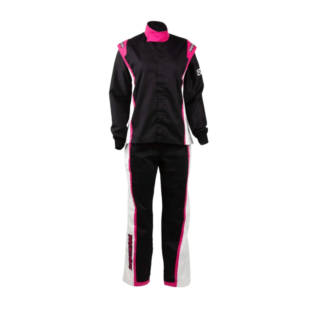 RACECHICK Fierce Women's Two-Piece Racing Suit | SFI 3.2A/1 - Black/Pink - Speedxcrafts