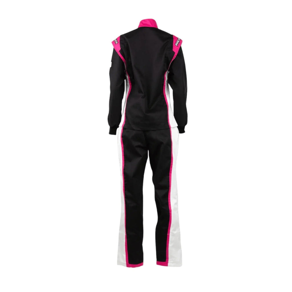 RACECHICK Fierce Women's Two-Piece Racing Suit | SFI 3.2A/1 - Black/Pink - Speedxcrafts