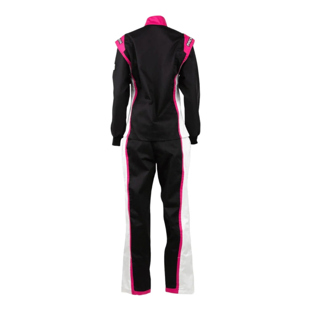 RACECHICK Fierce Women's Two-Piece Racing Suit | SFI 3.2A/5 - Black/Pink - Speedxcrafts