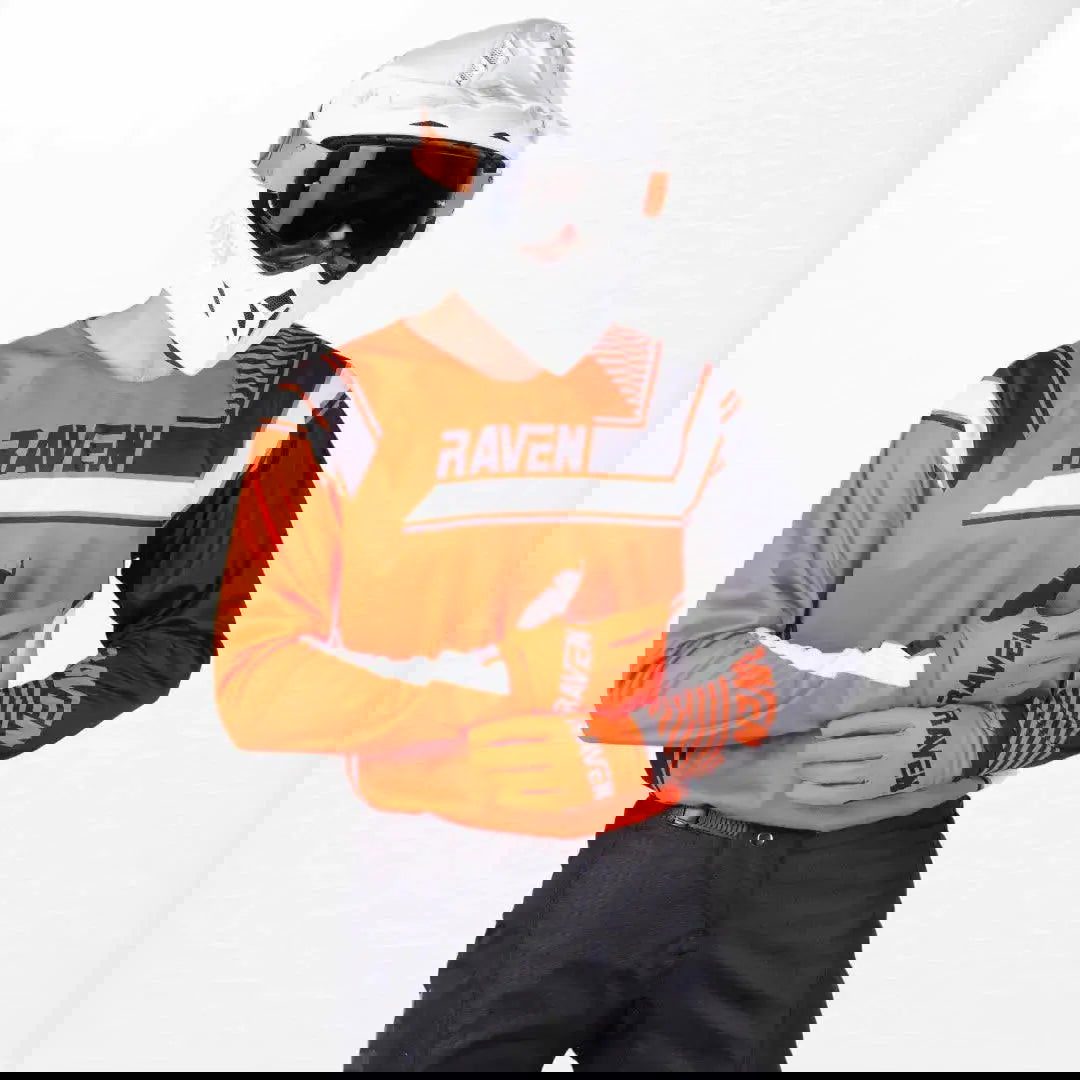 Raven Rival MX Jersey Orange-Black - Speedxcrafts