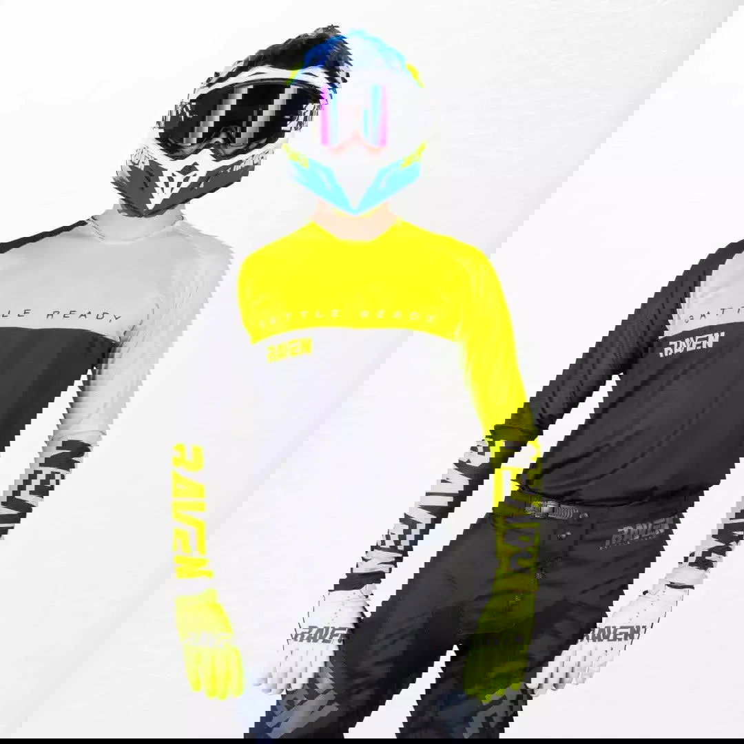 Raven Verve MX Jersey Black-Yellow - Speedxcrafts