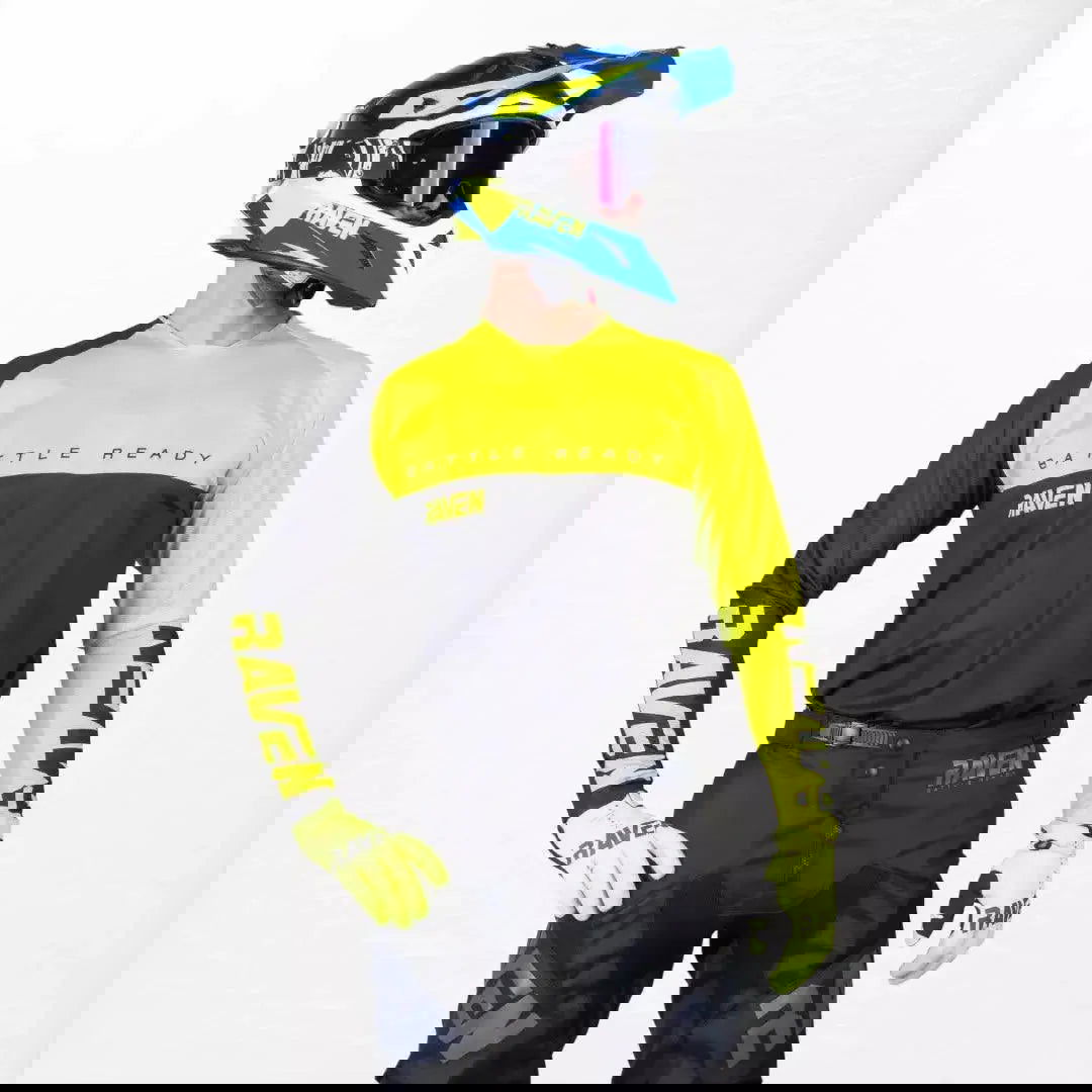 Raven Verve MX Jersey Black-Yellow - Speedxcrafts