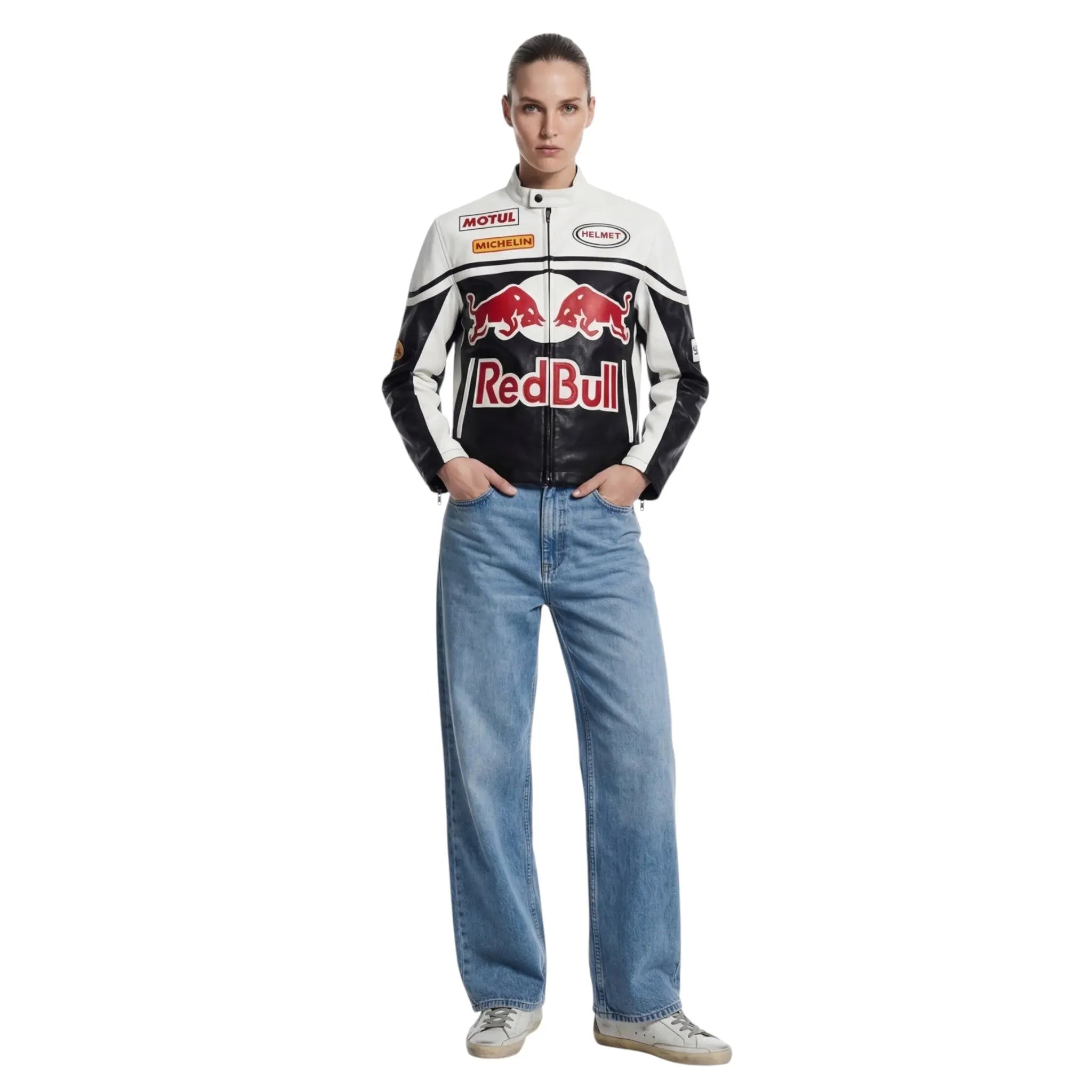 Red Bull Racing Leather Jacket - White Edition