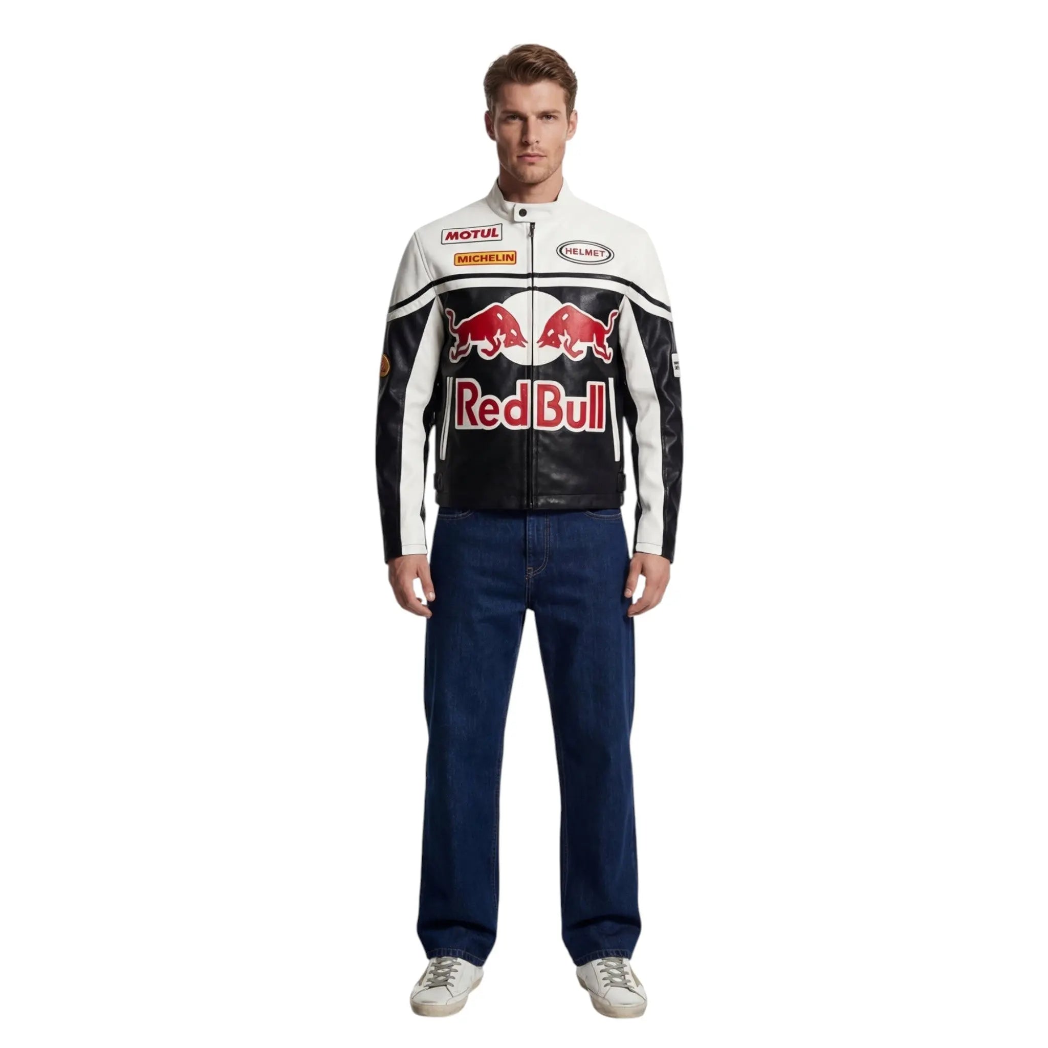 Red Bull Racing Leather Jacket - White Edition