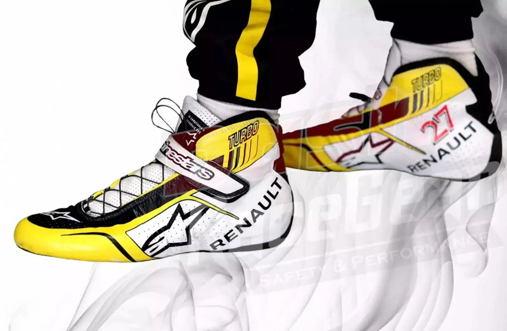 Renault Nico Hulkenberg Special edition French GP Race boots - Speedxcrafts