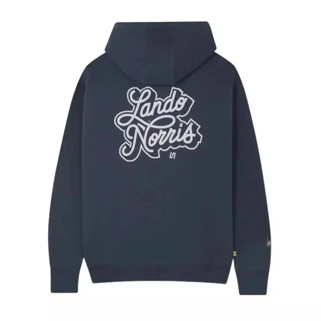 SCRIPT PETROL BLUE HOODIE - Speedxcrafts