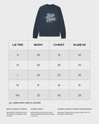 SCRIPT PETROL BLUE LONG SLEEVE TEE - Speedxcrafts