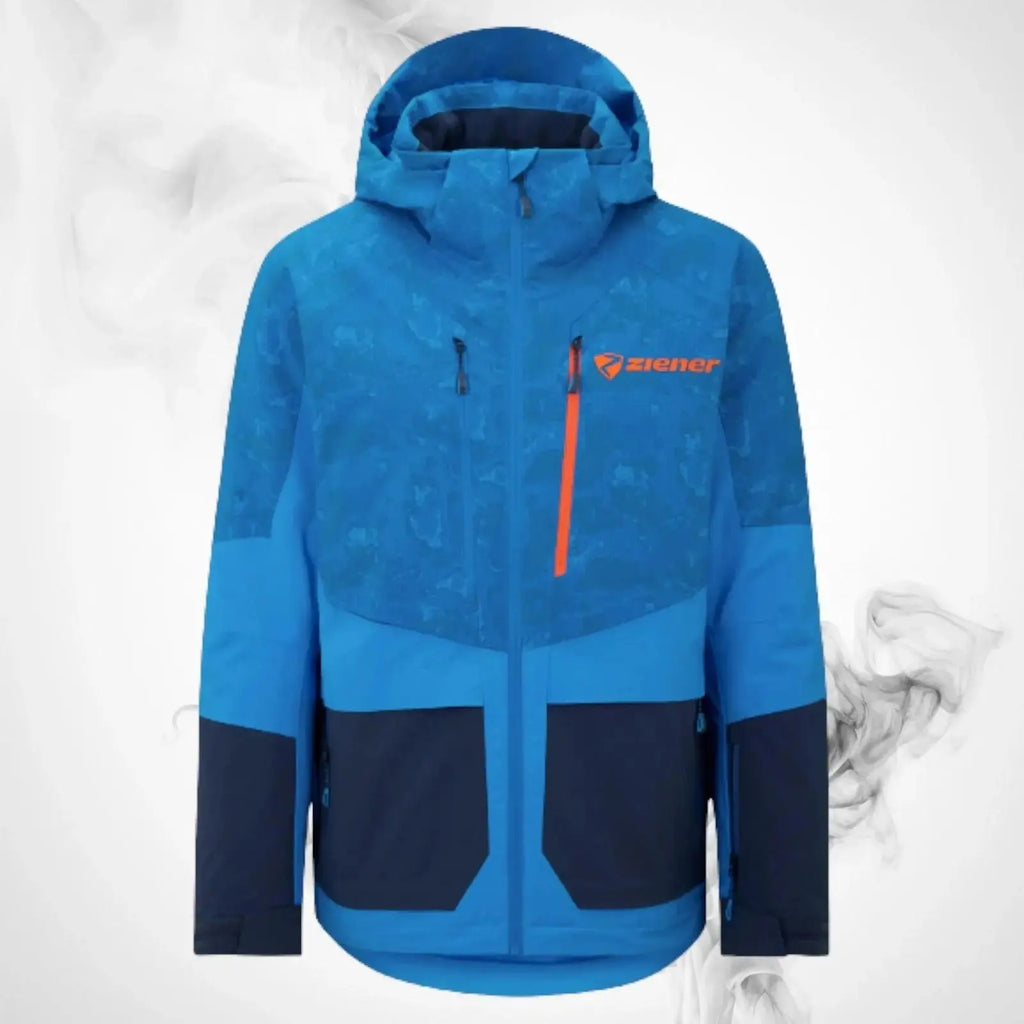 Ski Jacket Ziener Trivor Lady Padded Blue Foggy Print Dark Navy - 2023/24 - Speedxcrafts