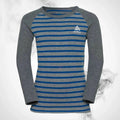 Ski Underwear shirt O Active Warm Eco Kids Stripes BL Top Crew Neck LS Blue Wing Teal/Reef Waters - 2022/23 - Speedxcrafts