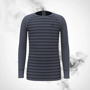 Ski Termoactive T-shirt Odlo Active Warm Eco Kids Stripes BL Top Crew Neck L/S - 2023/24 - Speedxcrafts
