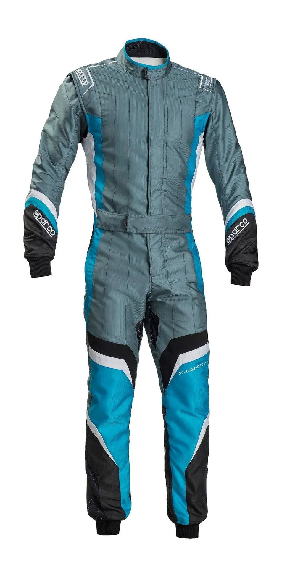 Sparco X-Light KS-7 Replica Kart Suit - Black/Grey Lightweight Racing - Speedxcrafts