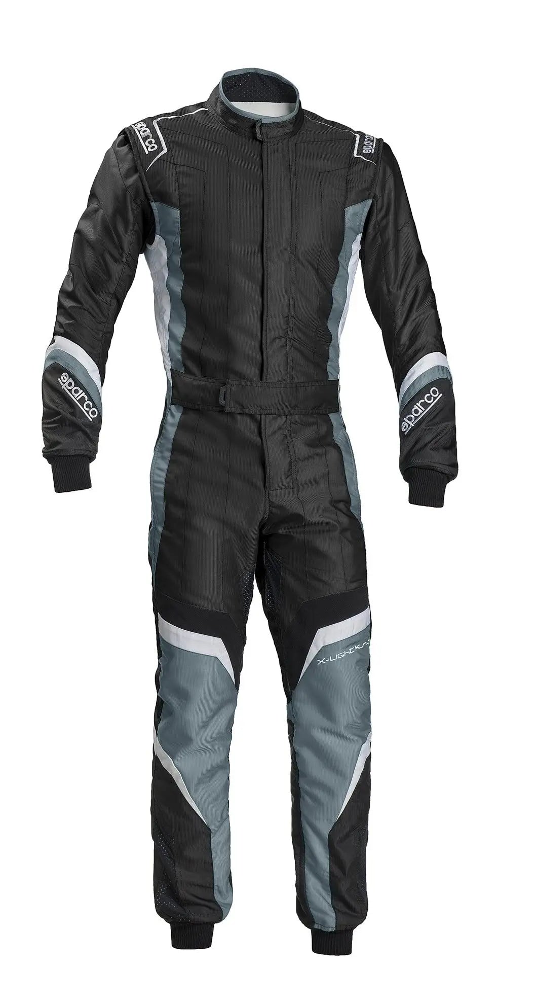 Sparco X-Light KS-7 Replica Kart Suit - Black/Grey Lightweight Racing - Speedxcrafts
