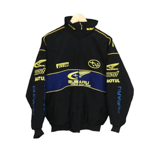 Subaru Racing Vintage Zip-Up Jacket - Unisex Motorsport Apparel - Speedxcrafts
