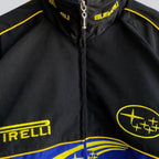 Subaru Rally Vintage Black Jacket | Classic Motorsport Apparel - Speedxcrafts