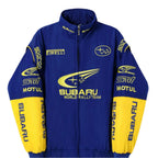Subaru Rally Vintage Blue Jacket | Iconic Motorsport Apparel - Speedxcrafts