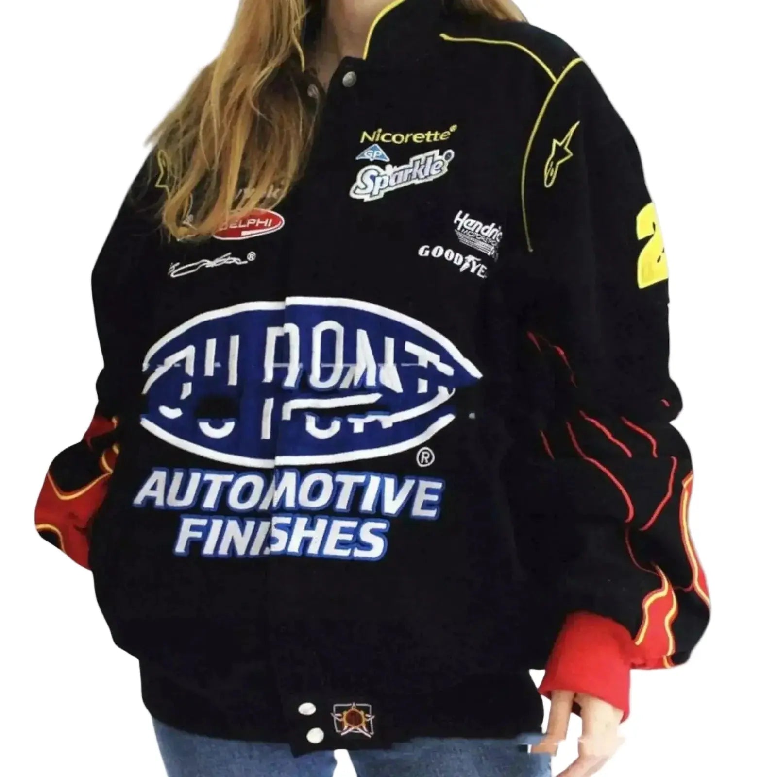Vintage Dupont Windbreaker Printed Jacket - Speedxcrafts