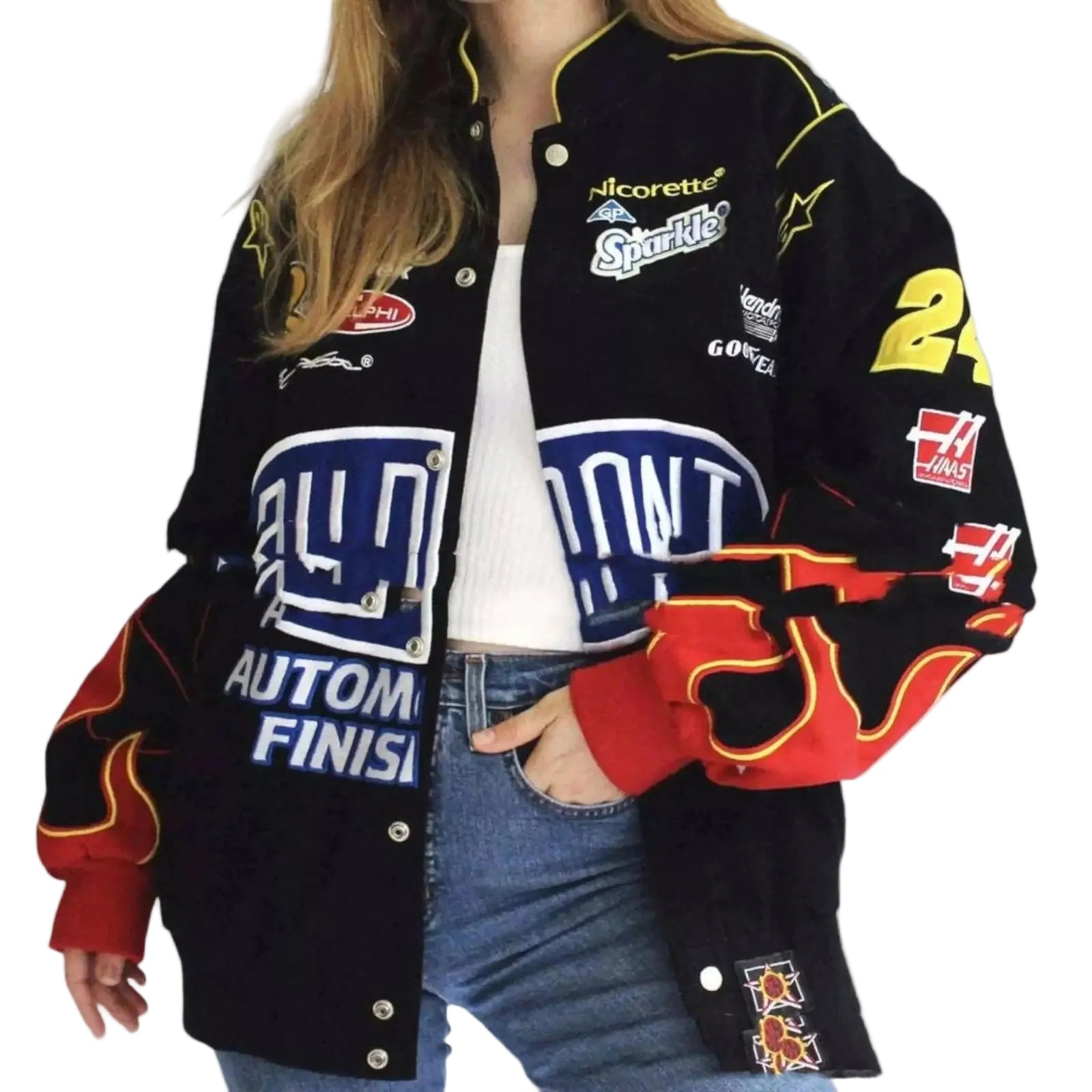 Vintage Dupont Windbreaker Printed Jacket - Speedxcrafts