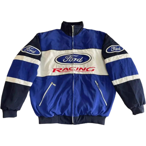 Vintage Ford F1 Racing Bomber Jacket - Embroidered Motorsport Gear - Speedxcrafts