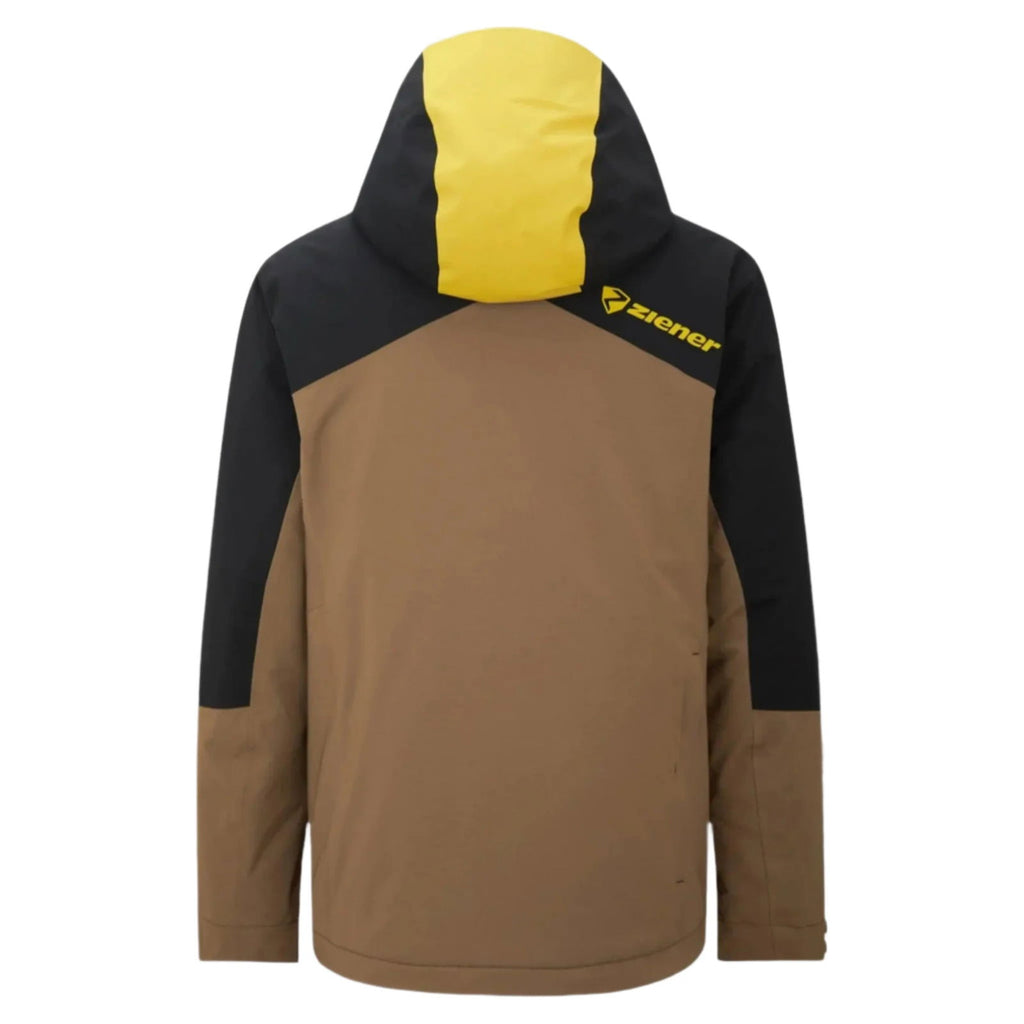 Ziener Trivor Men's Padded Ski Jacket - Black Mustard Color - Speedxcrafts