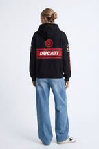 Ducati Racing Heritage Oversized Hoodie - Vintage Black J4R