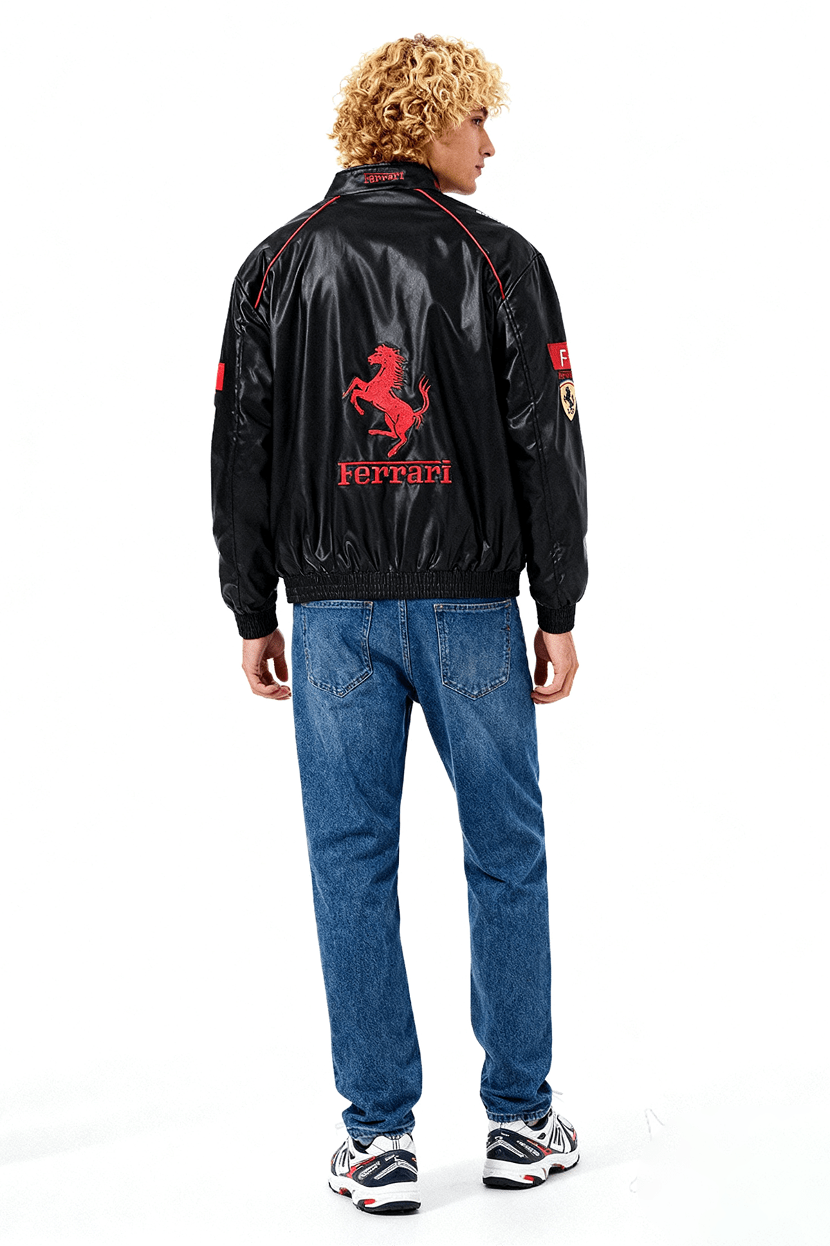 Ferrari F1 Vintage Leather Jacket - White Edition Poky Development
