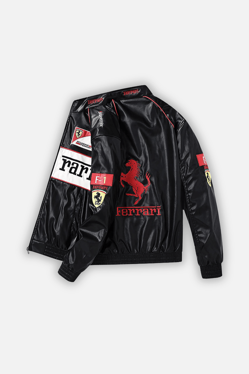 Ferrari F1 Vintage Leather Jacket - White Edition Poky Development