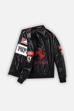 Ferrari F1 Vintage Leather Jacket - White Edition Poky Development