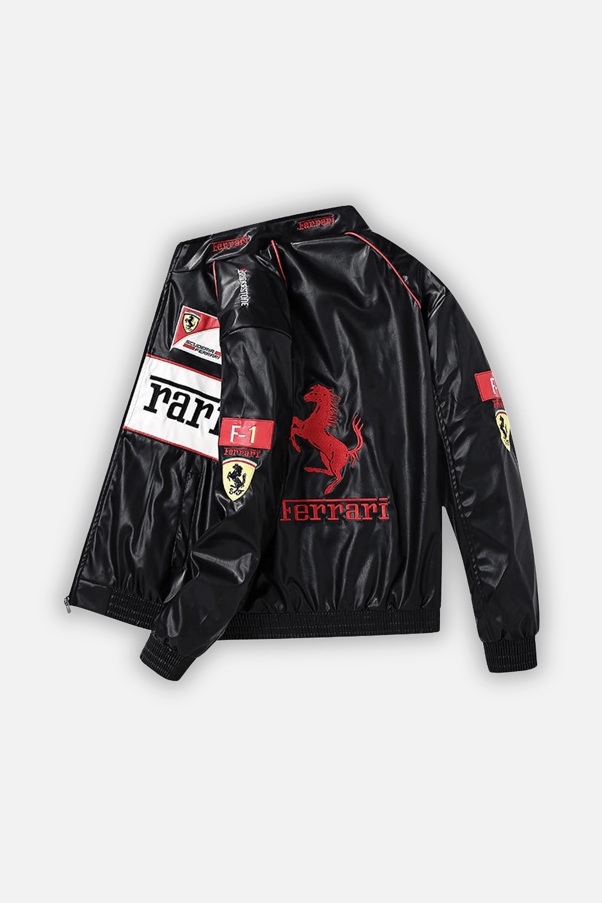 Ferrari F1 Vintage Leather Jacket - White Edition Poky Development