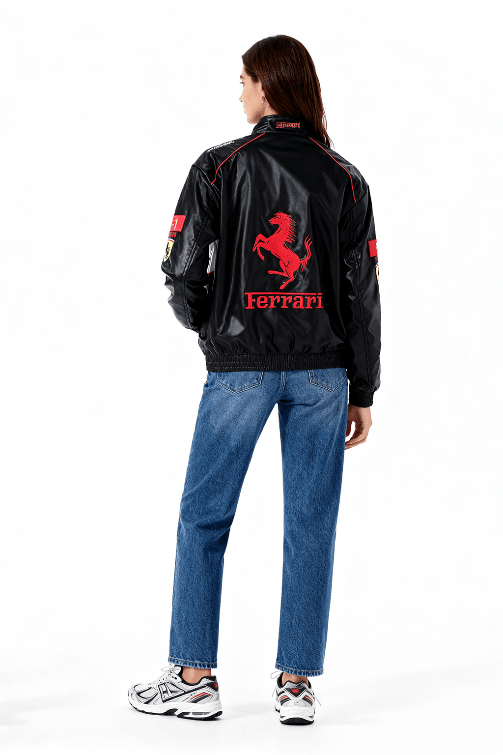 Ferrari F1 Vintage Leather Jacket - White Edition Poky Development