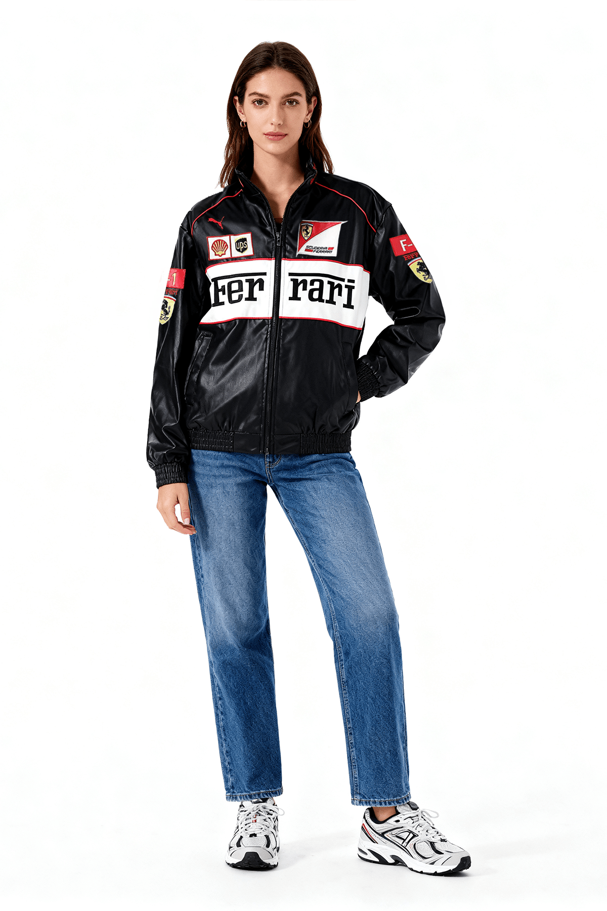 Ferrari F1 Vintage Leather Jacket - White Edition Poky Development