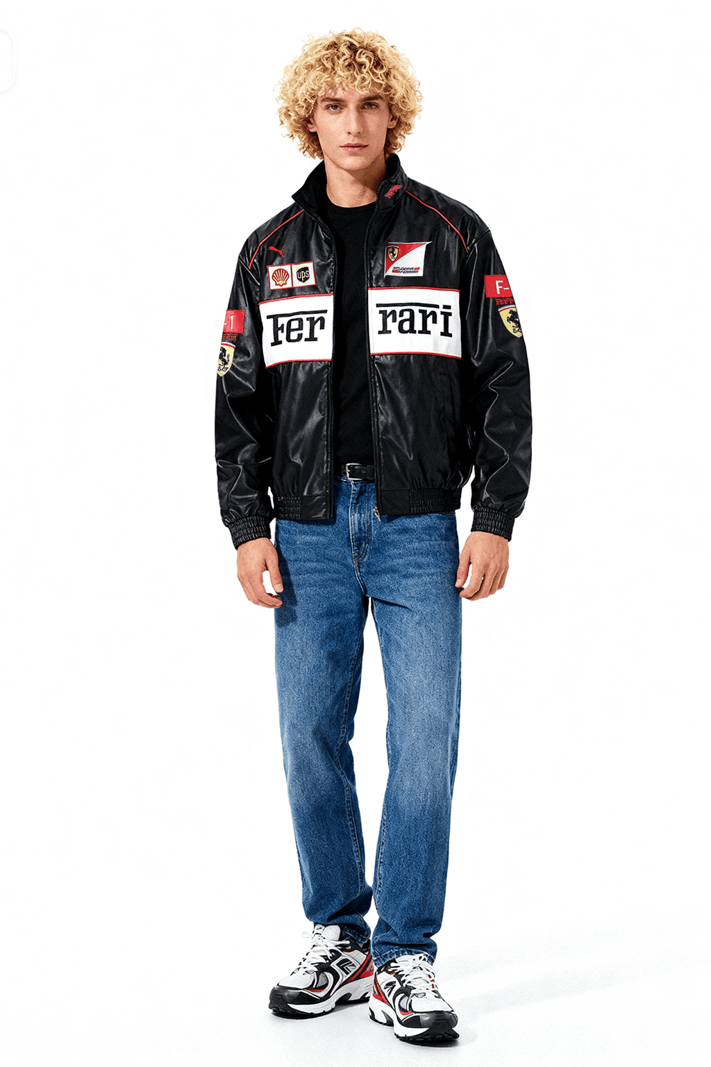 Ferrari F1 Vintage Leather Jacket - White Edition Poky Development