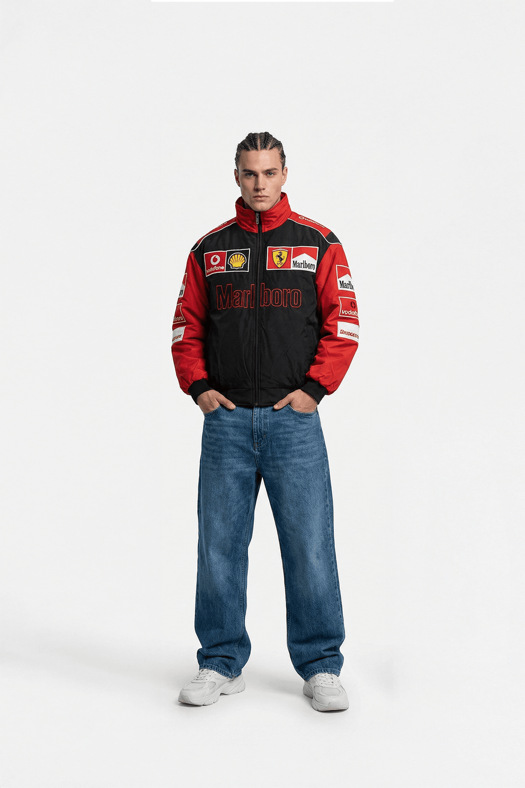Ferrari F1 Vintage Racing Jacket - White & Red Edition J4R