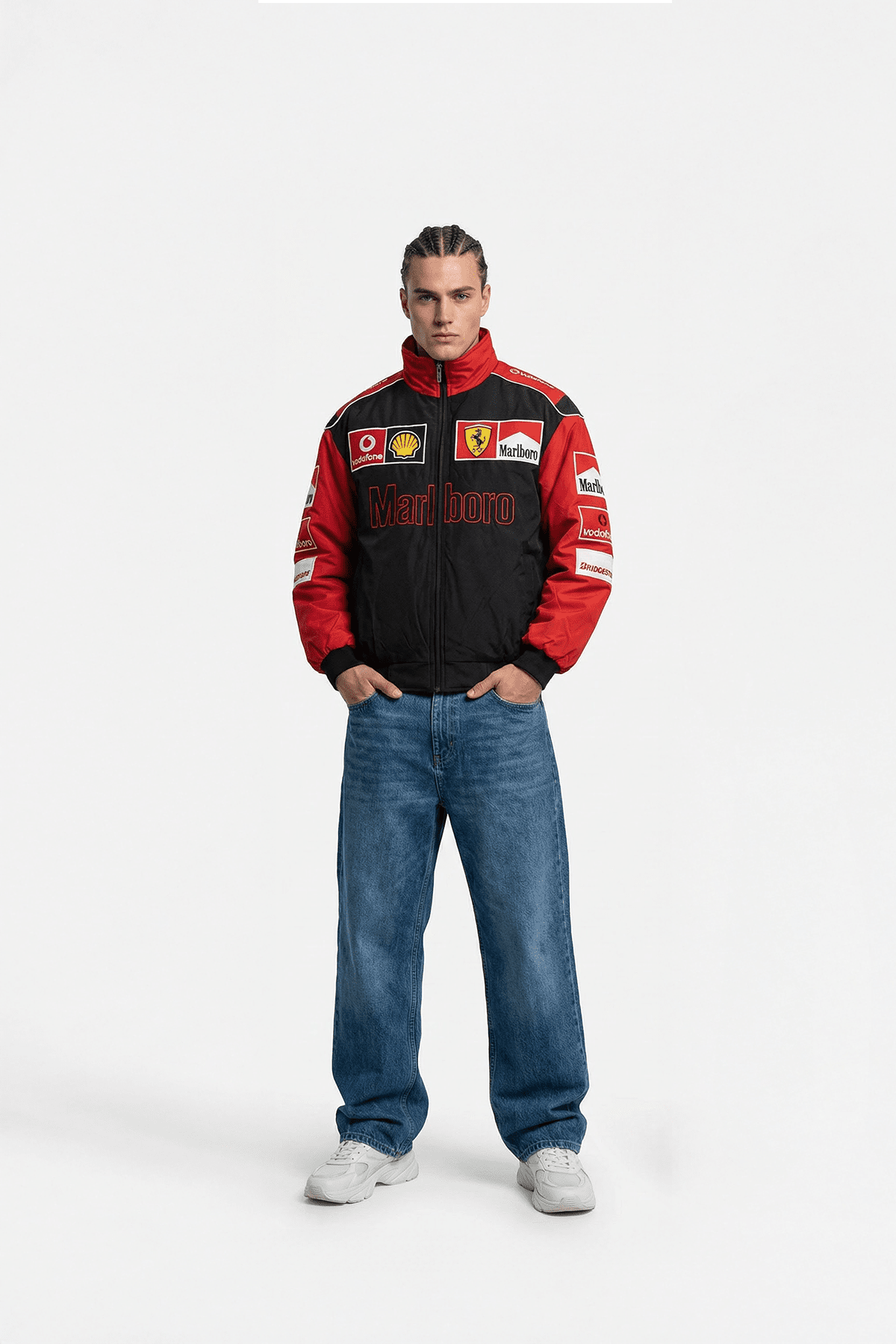 Ferrari F1 Vintage Racing Jacket - White & Red Edition J4R