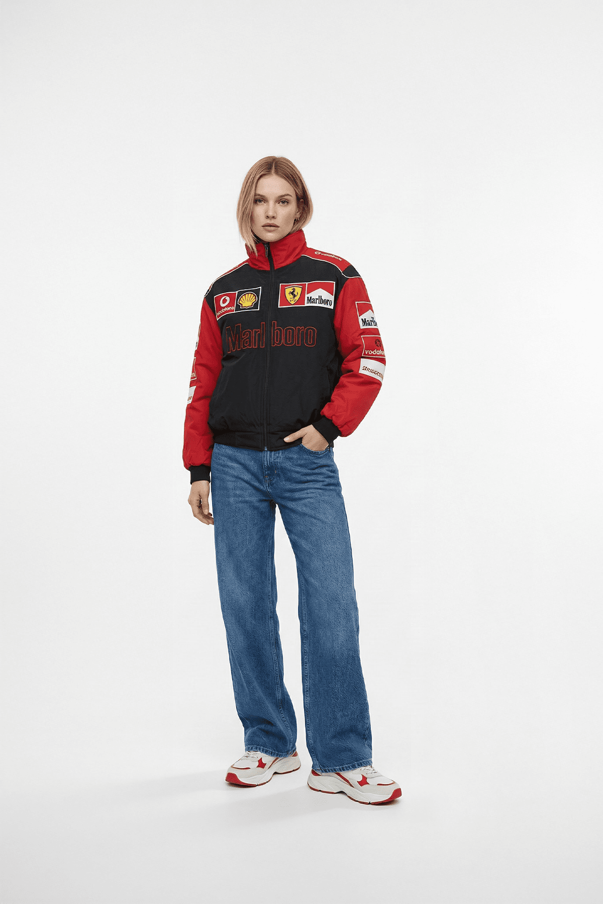 Ferrari F1 Vintage Racing Jacket - White & Red Edition J4R