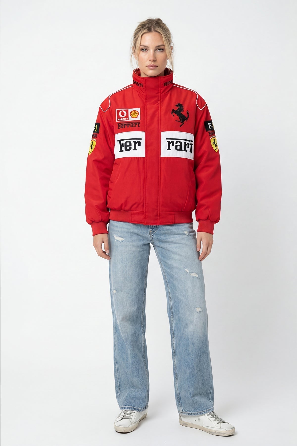 Ferrari F1 Vintage Racing Jacket - White ZipCover Edition Poky Development