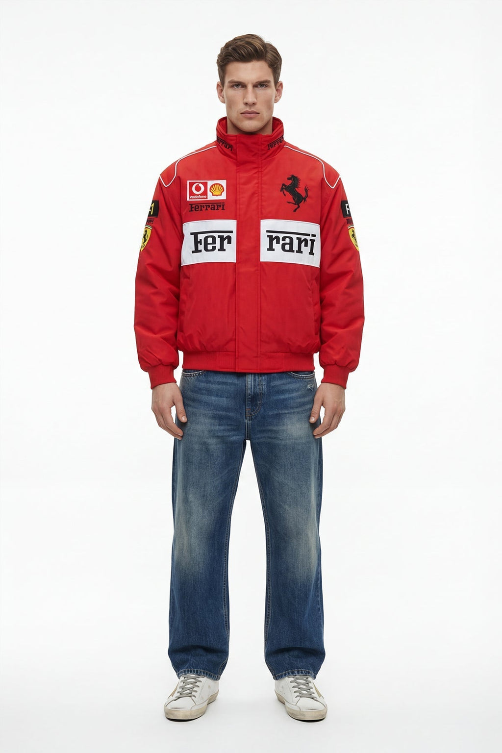 Ferrari F1 Vintage Racing Jacket - White ZipCover Edition Poky Development