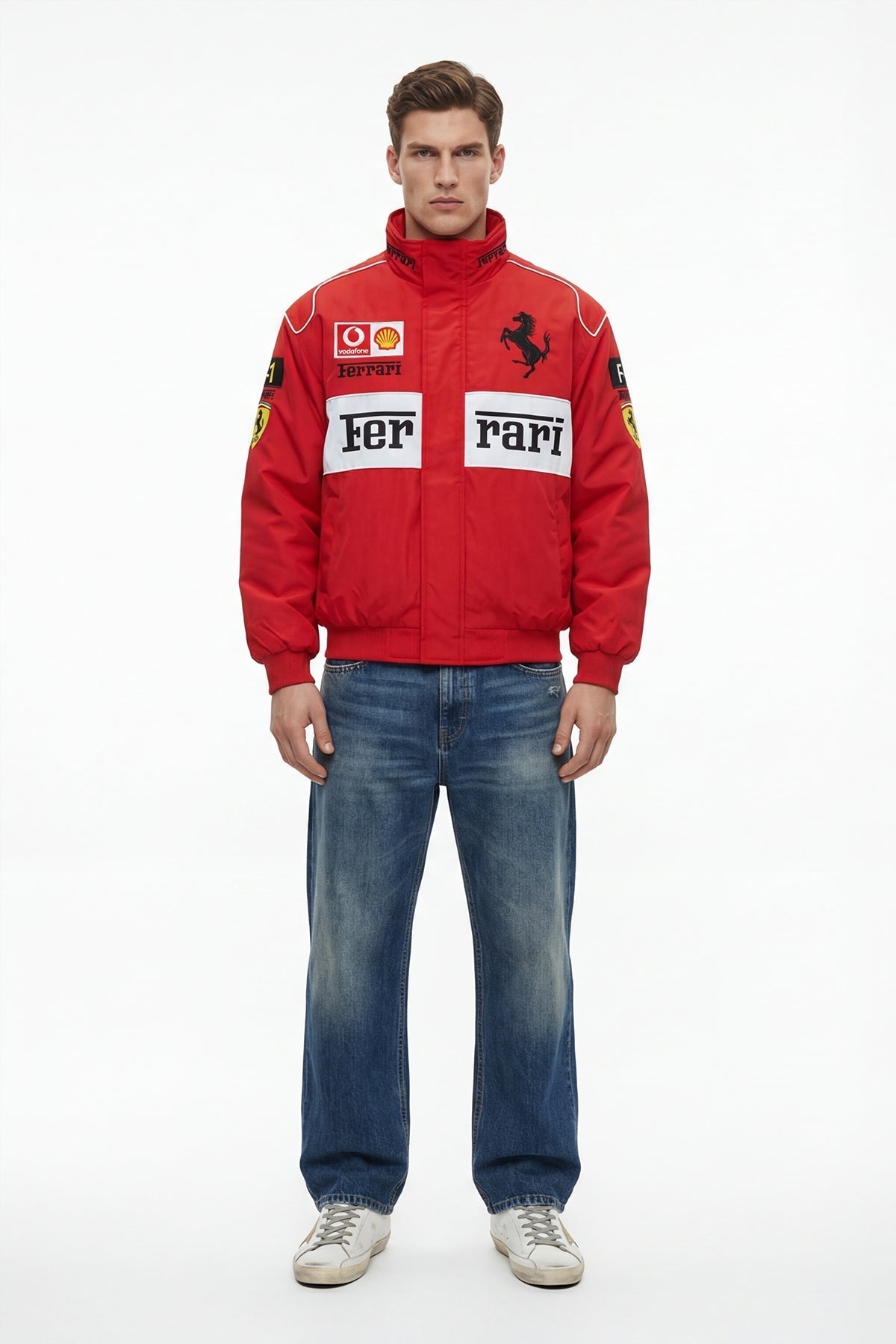 Ferrari F1 Vintage Racing Jacket - White ZipCover Edition Poky Development